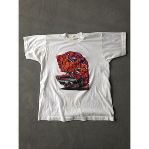 Vintage 1980s Mopar Plymouth Muscle Car Screen Stars White T-shirt USA L